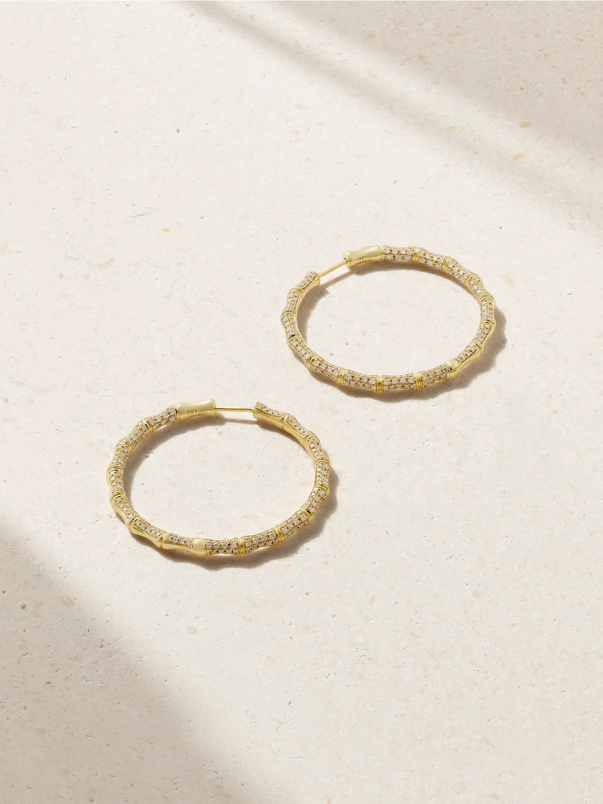 Bamboo 18-karat Gold Diamond Hoop Earrings