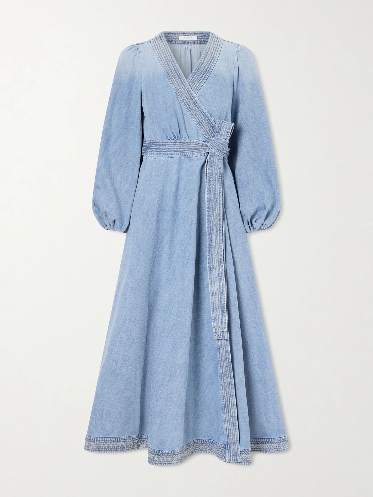 Image of Dresses. Product name - Indra Denim Midi Dress in Blue colour by brand - Zimmermann