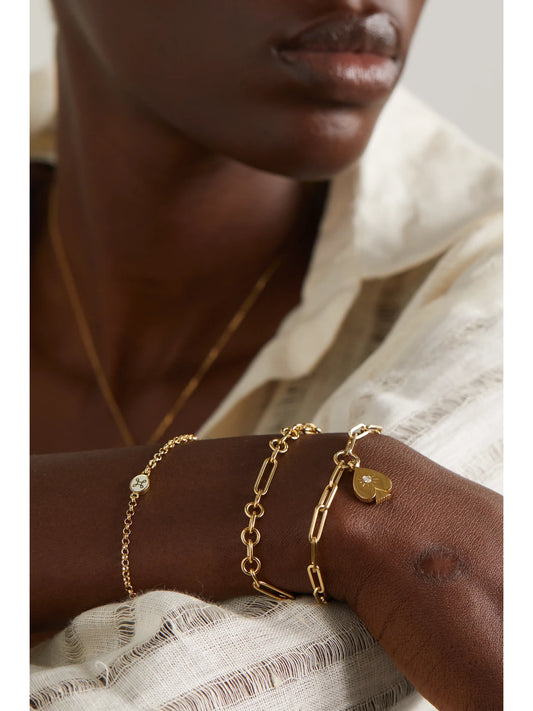 Image of Bracelets. Product name - Small Mixed Clip 18-karat Gold Bracelet in Multi colour by brand - FoundRae