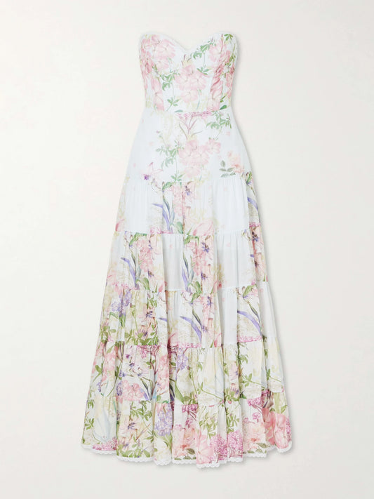 Danny Belted Floral-print Cotton-blend Voile Midi Dress