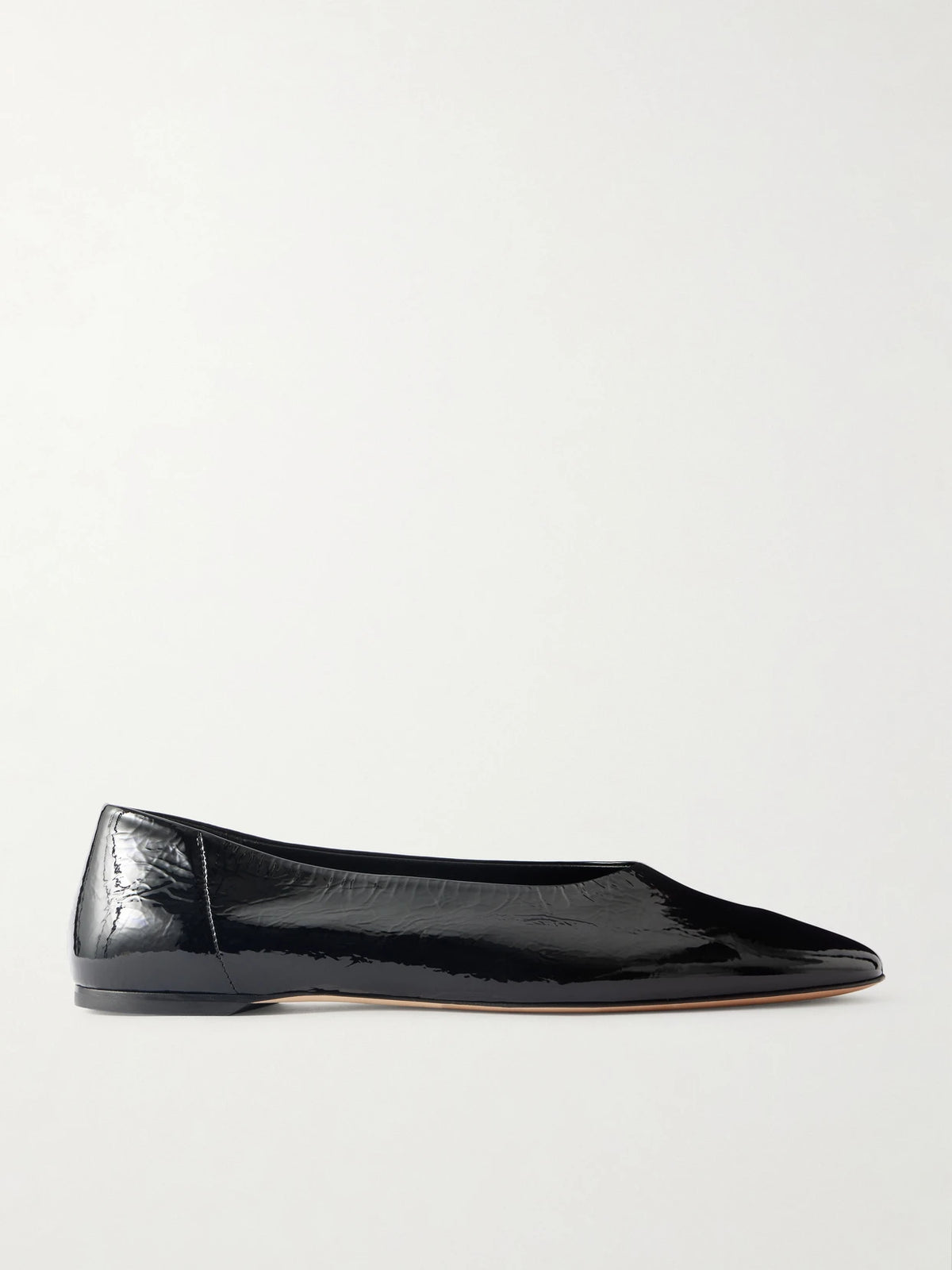 Crinkled Patent-leather Ballet Flats