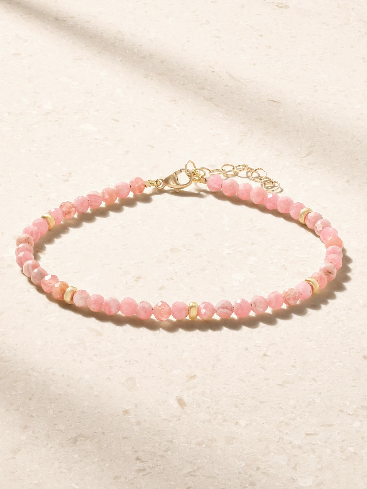 JIA JIA Arizona 14-karat Yellow Gold Rhodochrosite Beaded Bracelet