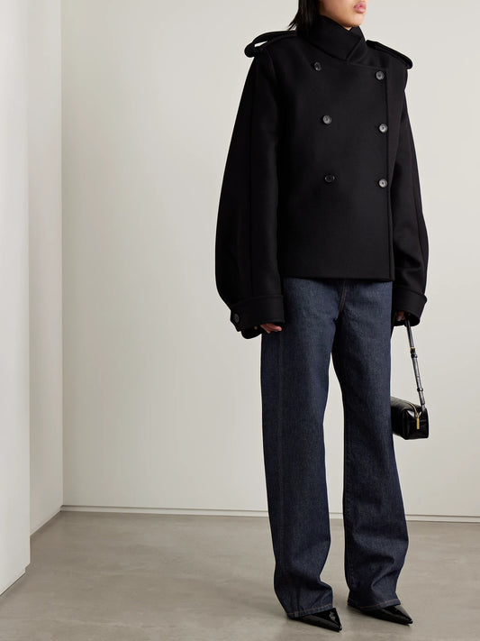 Image of Jeans. Product name - Bonnie Low-rise Jeans in Dark denim colour by brand - KHAITE