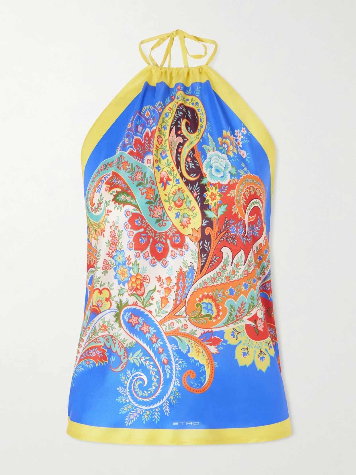 Paisley-print Silk-twill Halterneck Top