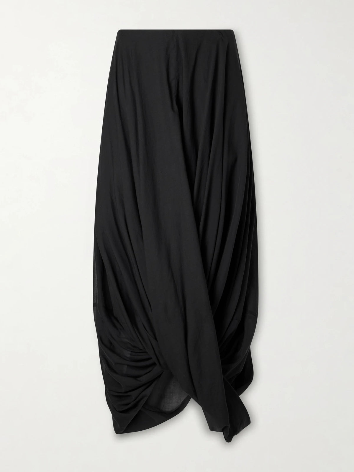 Cocoon Draped Lyocell And Organic Cotton-blend Maxi Skirt