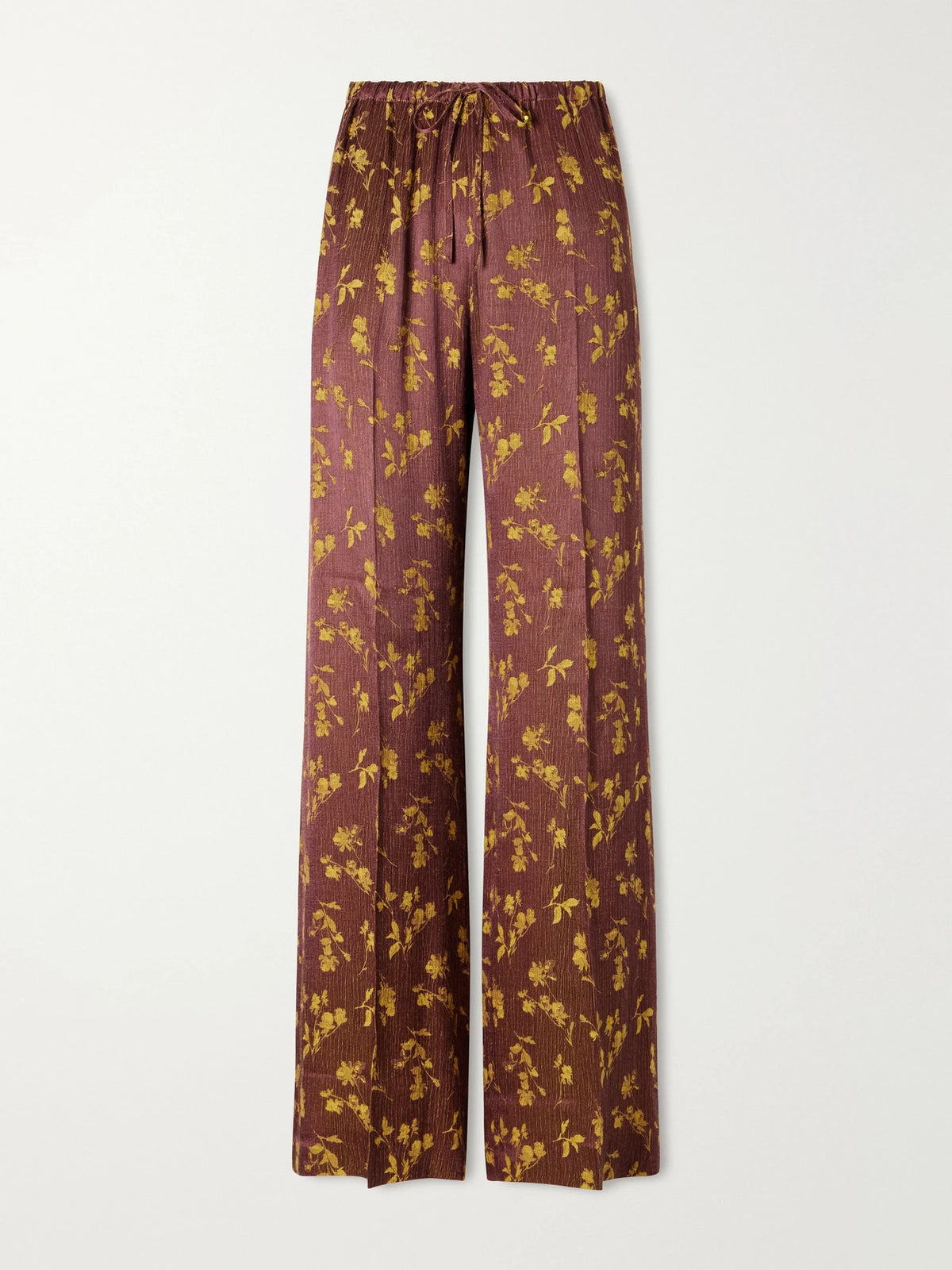 Dries Van Noten Floral-jacquard Satin Wide-leg Pants