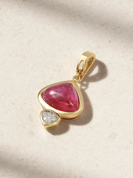 18-karat Gold, Rubellite And Diamond Pendant