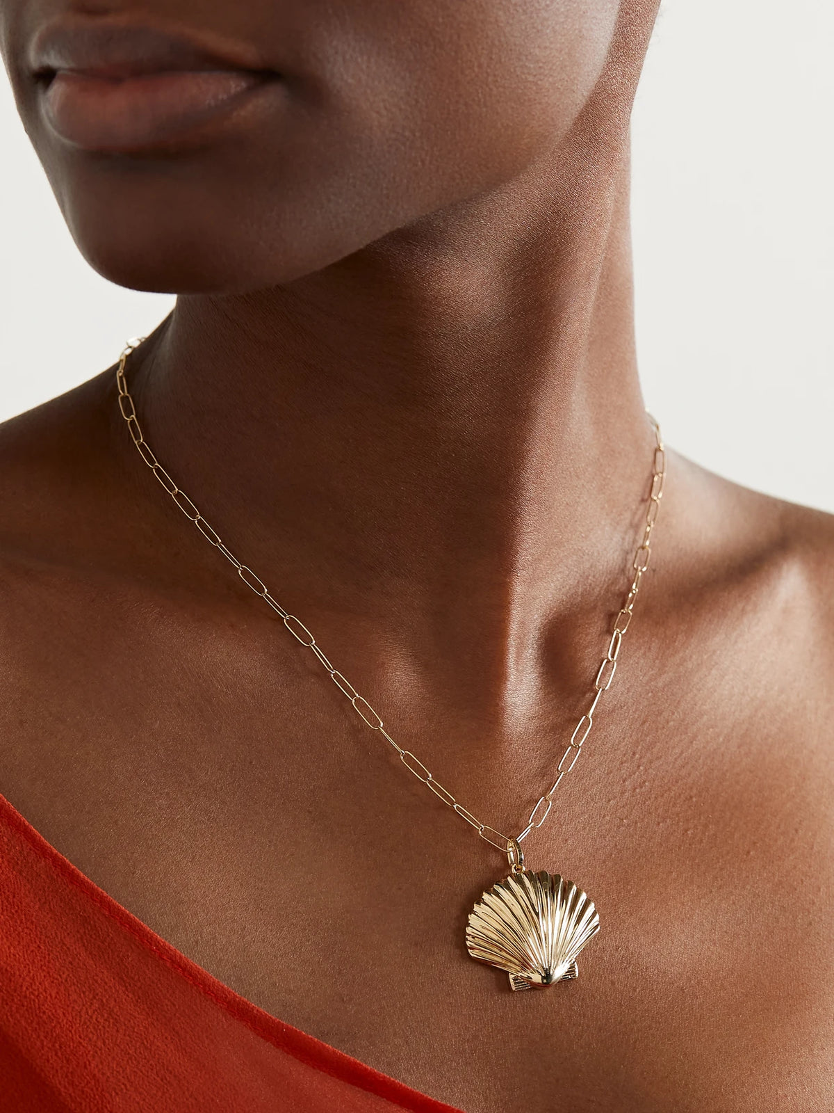 Image of Necklaces. Product name - Large Venus 14-karat Gold Necklace in Multi colour by brand - Mateo