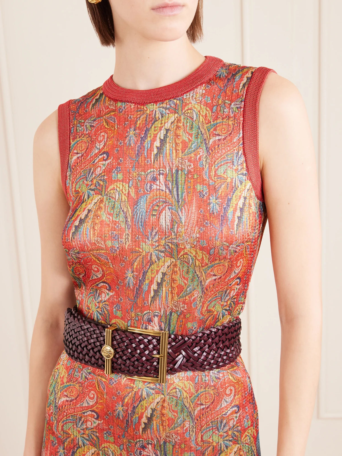 Pegaso Logo-embellished Woven Leather Belt