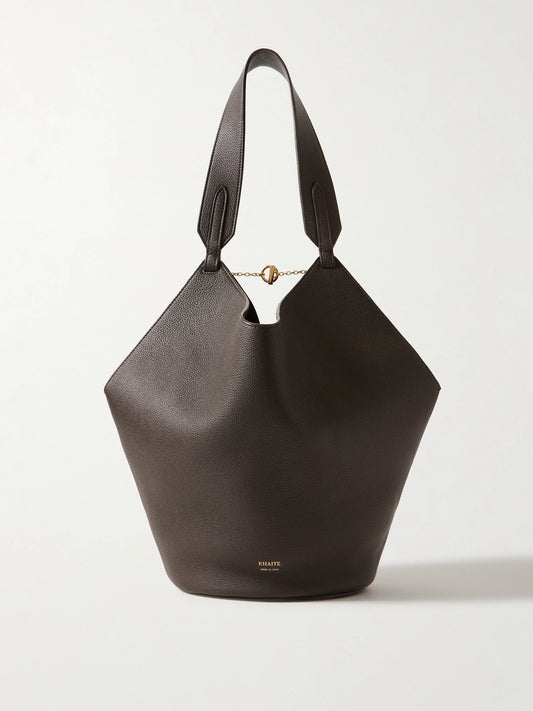 Lotus Small Textured-leather Tote