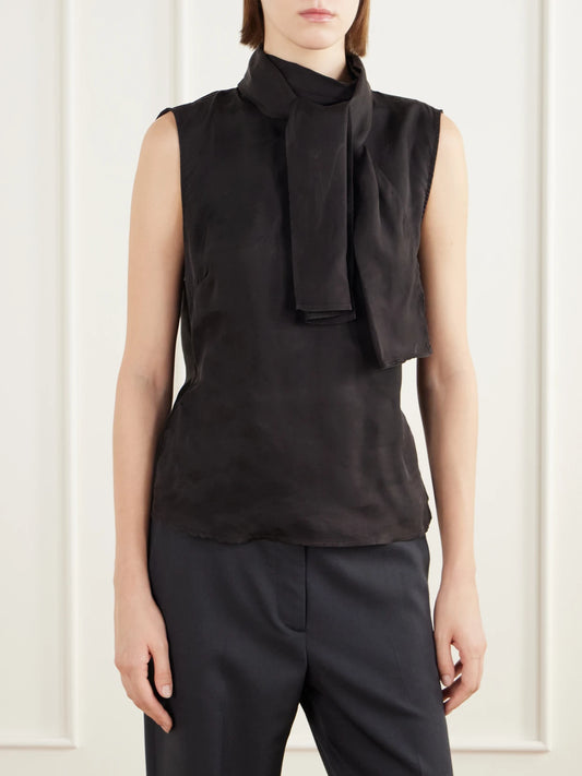 Our Legacy Virtous Scarf-detailed Draped Crepe Top