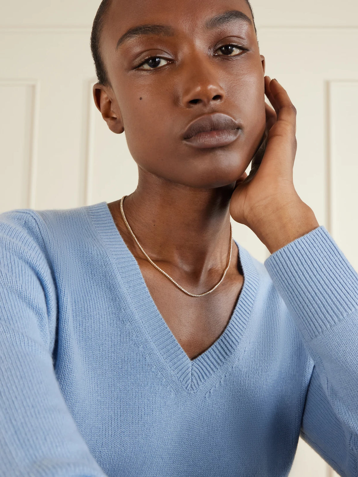 Image of Necklaces. Product name - The Essential Dainty 14-karat Gold Diamond Tennis Necklace in Multi colour by brand - STONE AND STRAND
