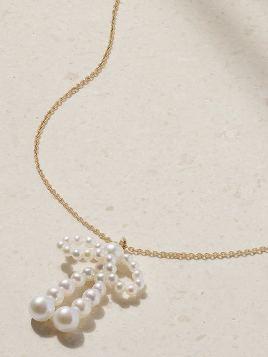 Bow Simple 14-karat Recycled Gold Necklace