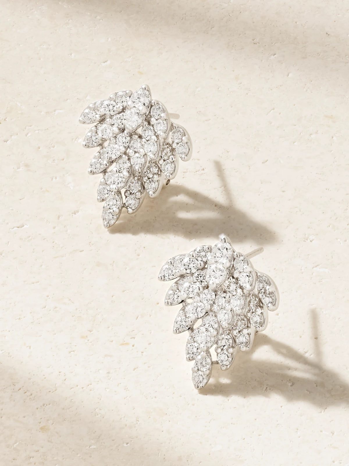 Snowflake 18-karat White Gold Diamond Earrings