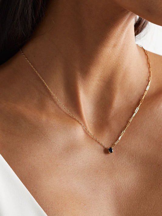 Image of Necklaces. Product name - 18-karat Gold Sapphire Necklace in Blue colour by brand - Yvonne Léon
