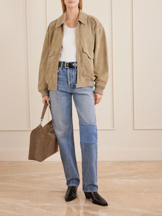Image of Jeans. Product name - 90s Mid-rise Straight-leg Jeans in Mid denim colour by brand - AGOLDE