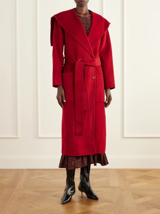 Ulla Johnson Rory Double-breasted Belted Brushed Wool And Cashmere-blend Coat