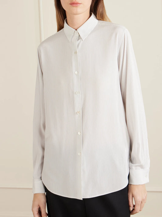 Fiora Pinstriped Silk Shirt