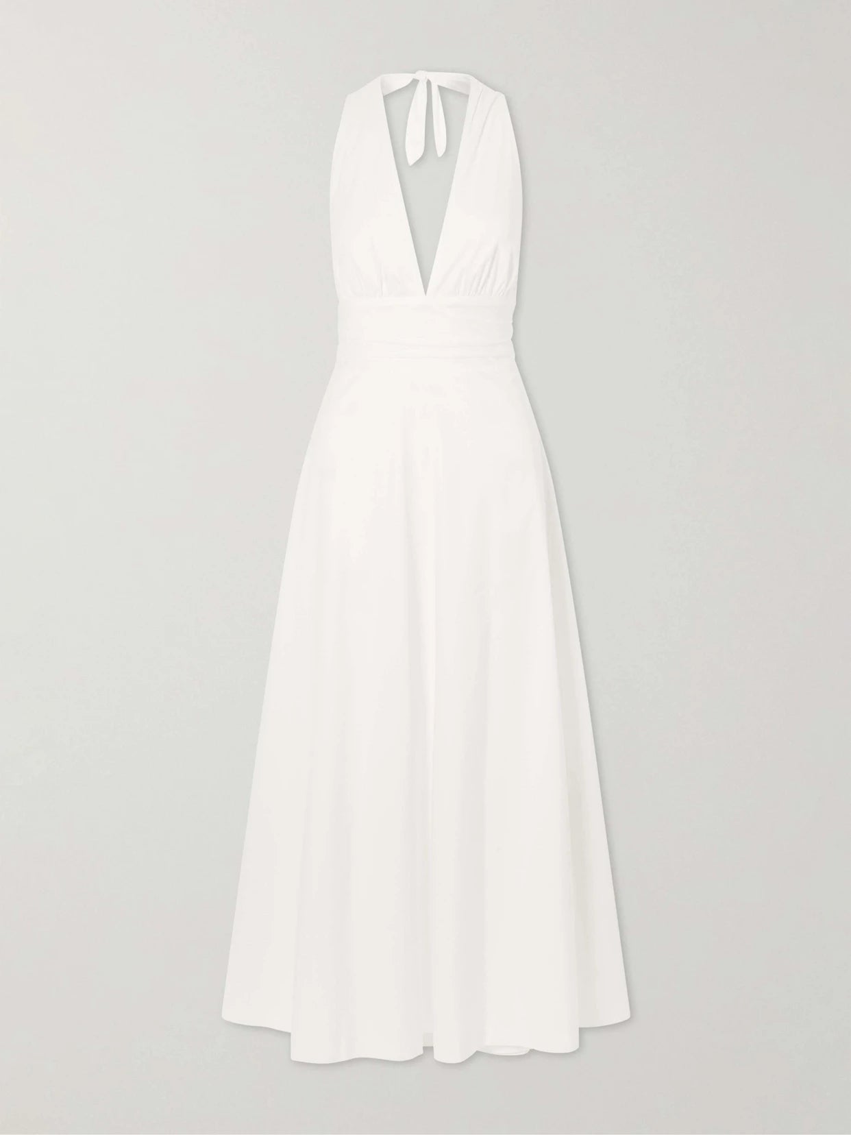 Marilyn Organic Cotton-blend Poplin Halterneck Maxi Dress