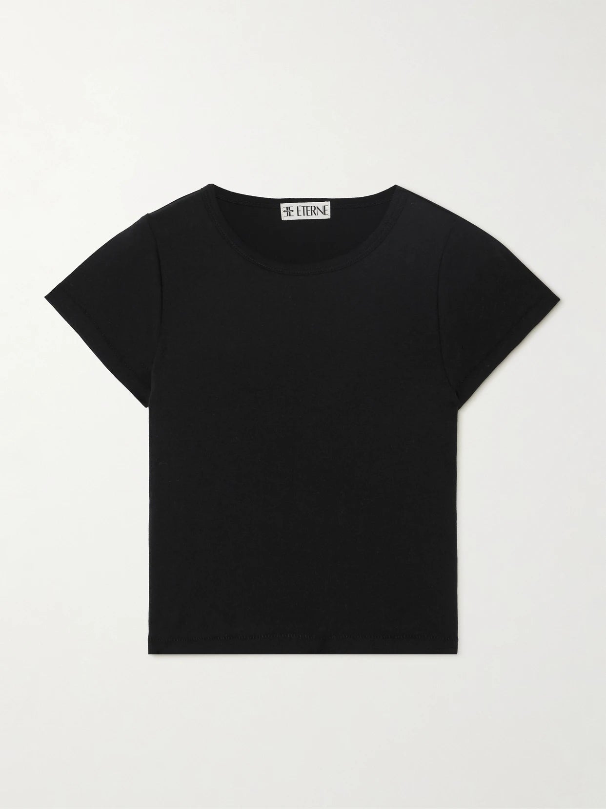 Short Sleeve Baby Tee Cropped Cotton And Modal-blend Jersey T-shirt
