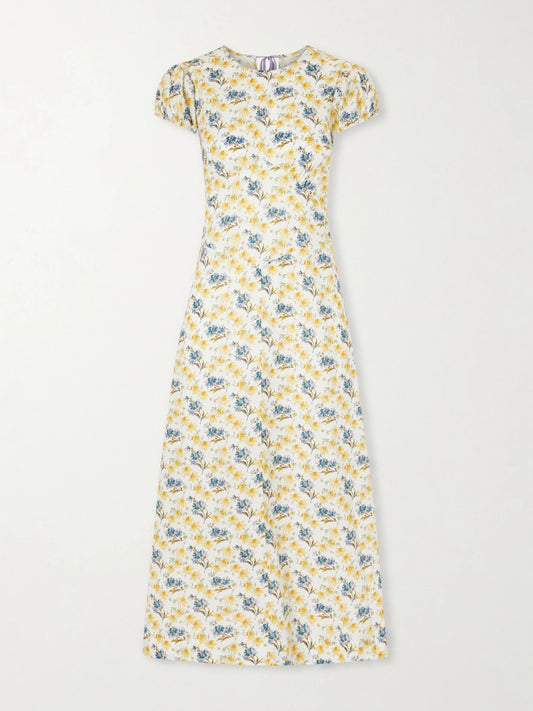 DÔEN Rhodia Floral-print Organic Cotton Midi Dress