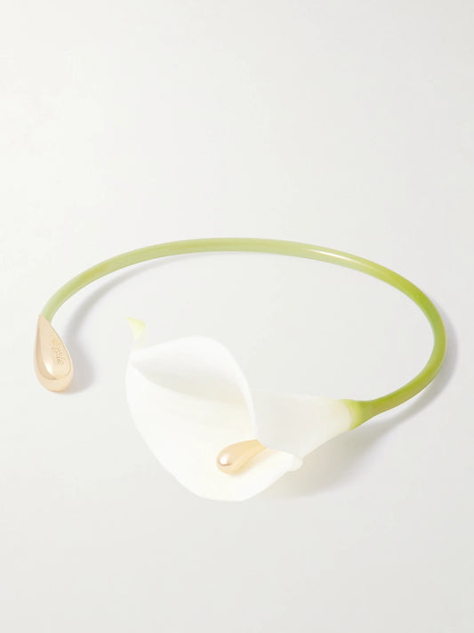 Calla Vine Tpu And Gold-tone Choker