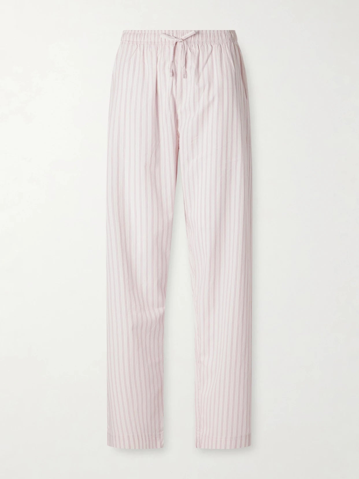 Image of Lingerie. Product name - Striped Organic Cotton Pajama Pants in Baby pink colour by brand - TEKLA