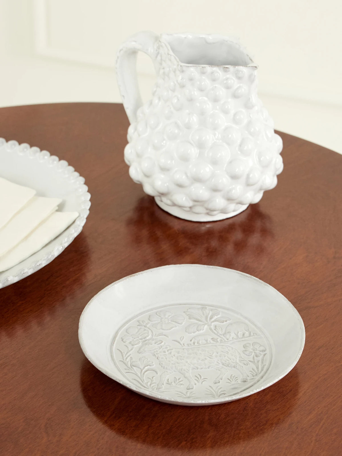 Image of Tableware. Product name - Year Of The Sheep Ceramic Soup Plate in White colour by brand - Astier De Villatte