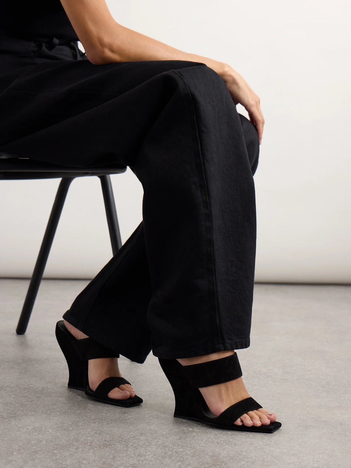 Wave 110 Suede Wedge Mules