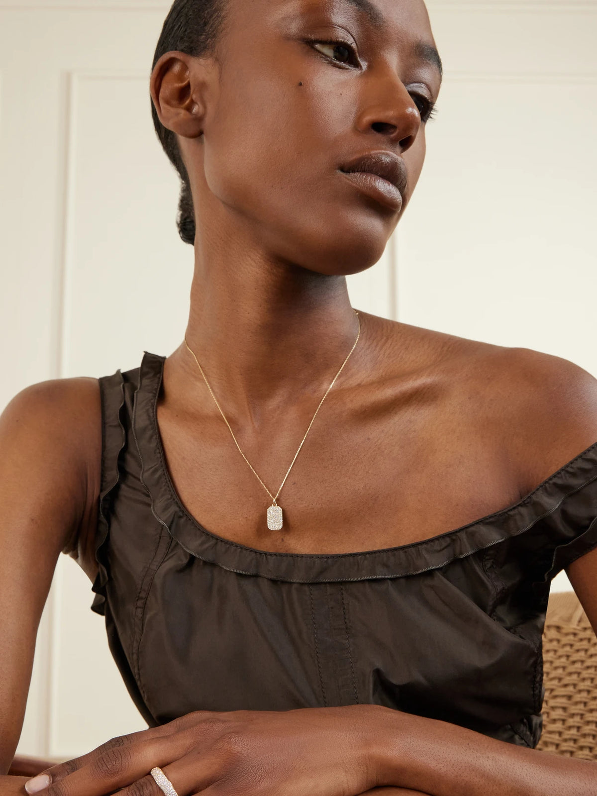 Image of Necklaces. Product name - Hold Me 14-karat Gold Diamond Necklace in Multi colour by brand - STONE AND STRAND