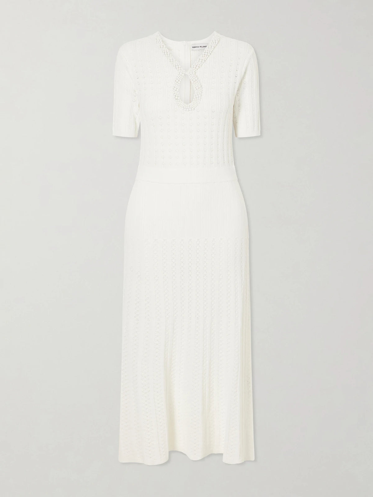 Rebecca Vallance Embellished Crochet-knit Midi Dress
