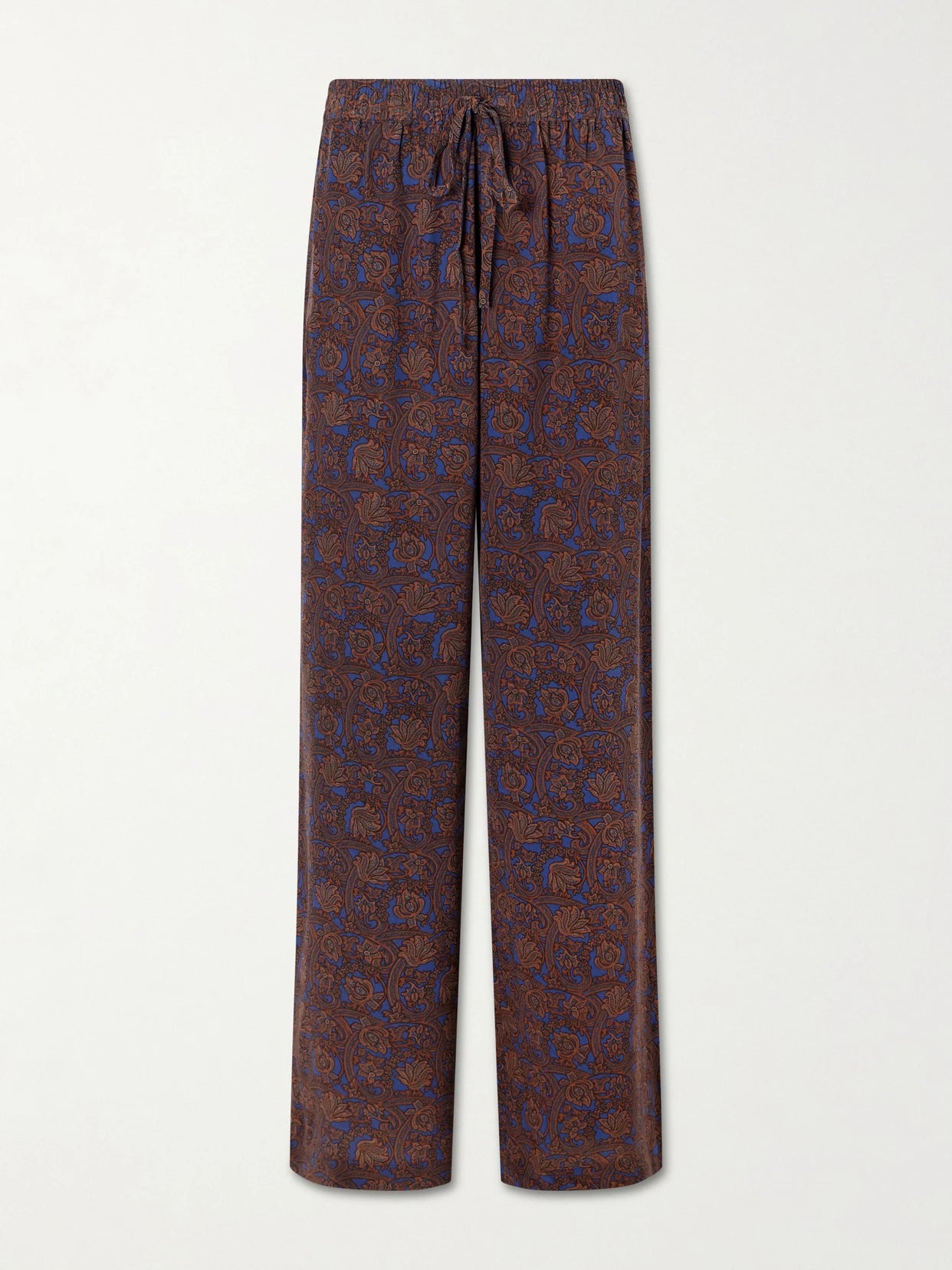Printed Silk-crepe De Chine Straight-leg Pants
