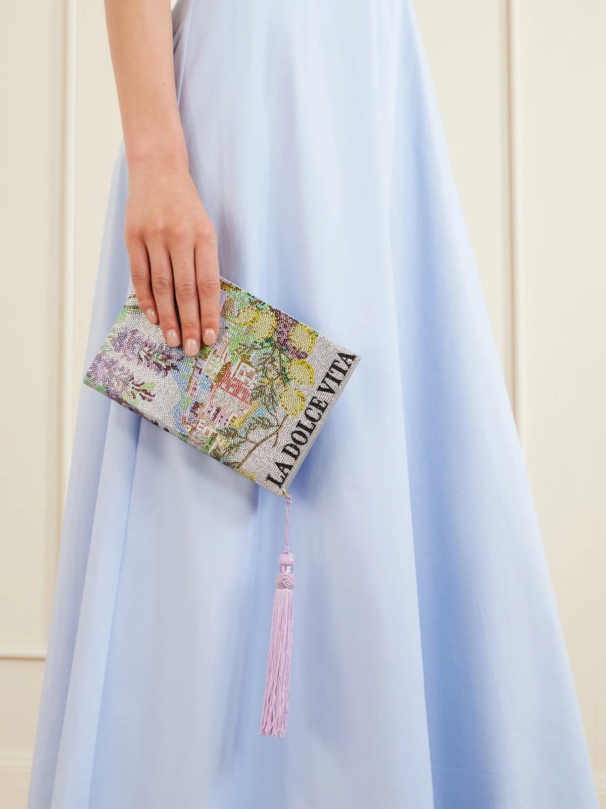 Image of Bags. Product name - Storybook Crystal-embellished Clutch in Multi colour by brand - Judith Leiber Couture