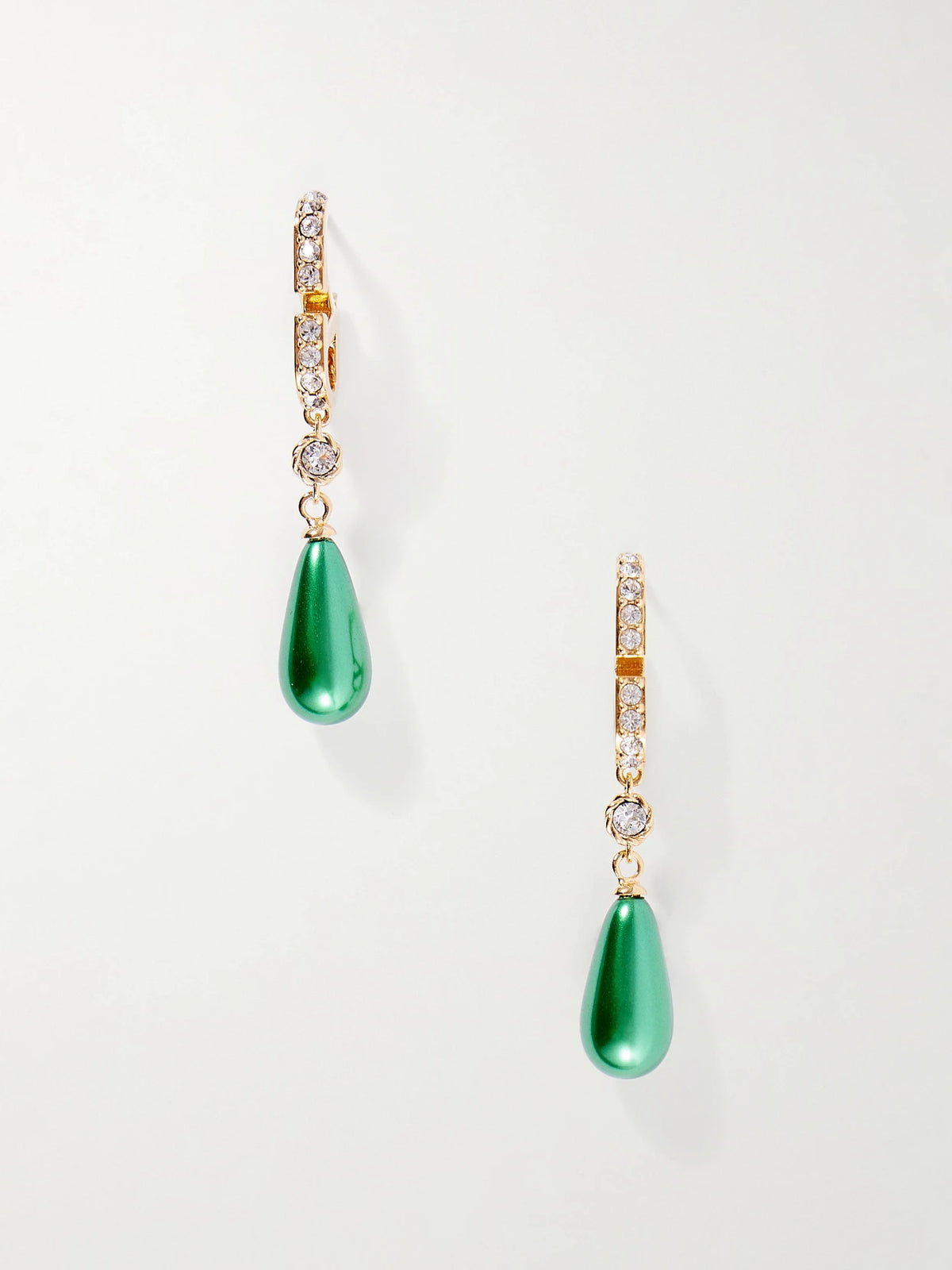 Gold-tone Beaded Crystal Earrings