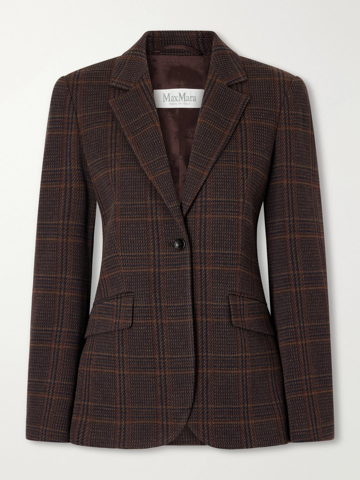 Max Mara Abate Prince Of Wales Checked Wool And Cotton-blend Blazer