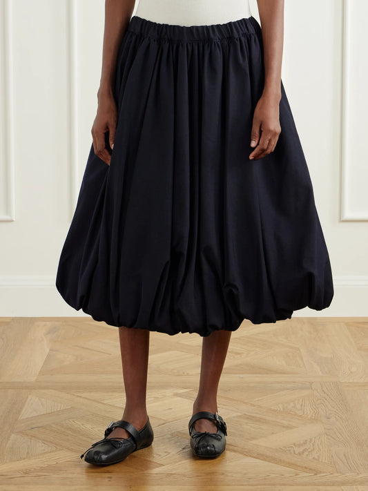 Comme des Garçons GIRL Gathered Wool-gabardine Midi Skirt