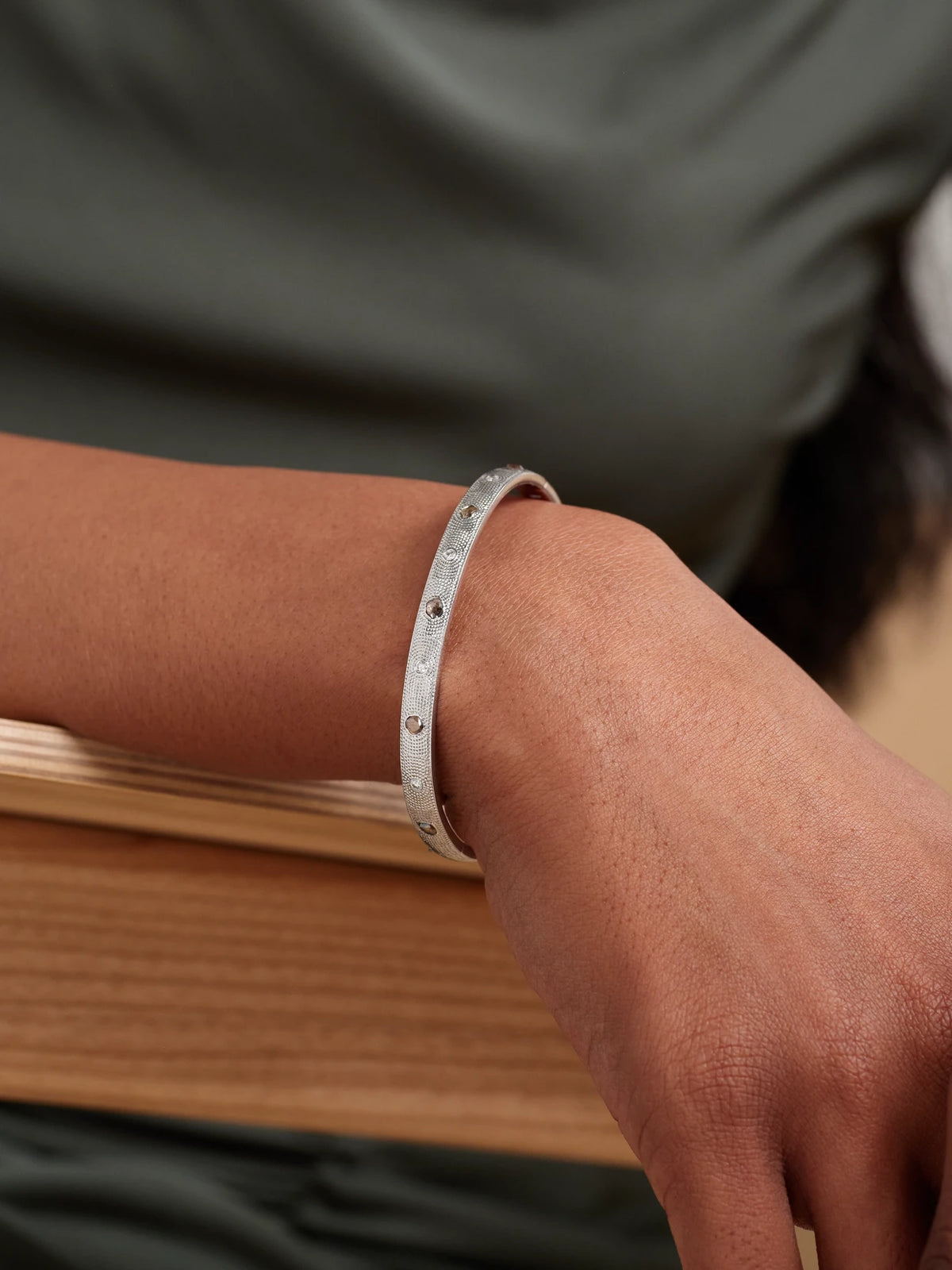 Image of Bracelets. Product name - Talisman 18-karat White Gold Diamond Bangle in Multi colour by brand - De Beers London