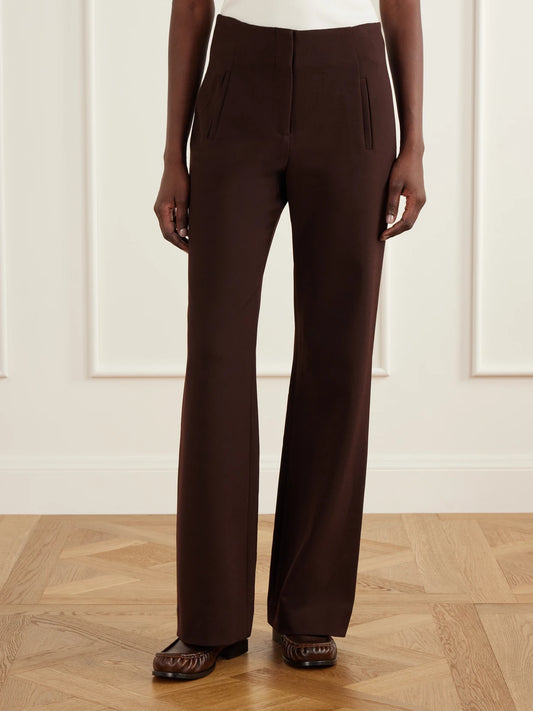 Veronica Beard Carys Crepe Straight-leg Pants