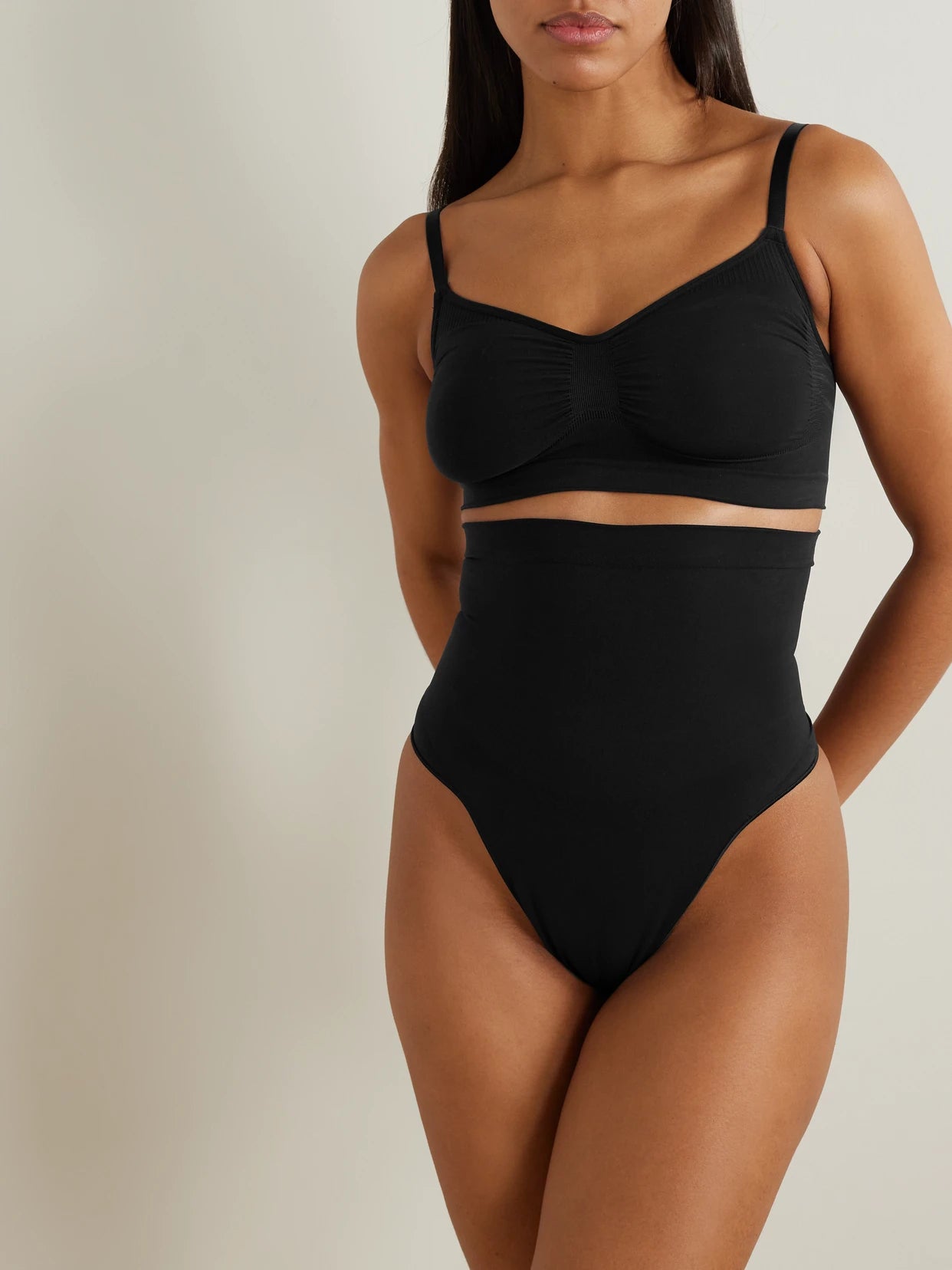 Seamless Sculpt High-waisted Thong - Onyx
