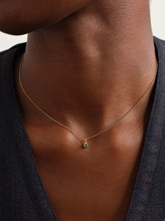 Image of Necklaces. Product name - 18-karat Gold Emerald Necklace in Multi colour by brand - Jennifer Meyer