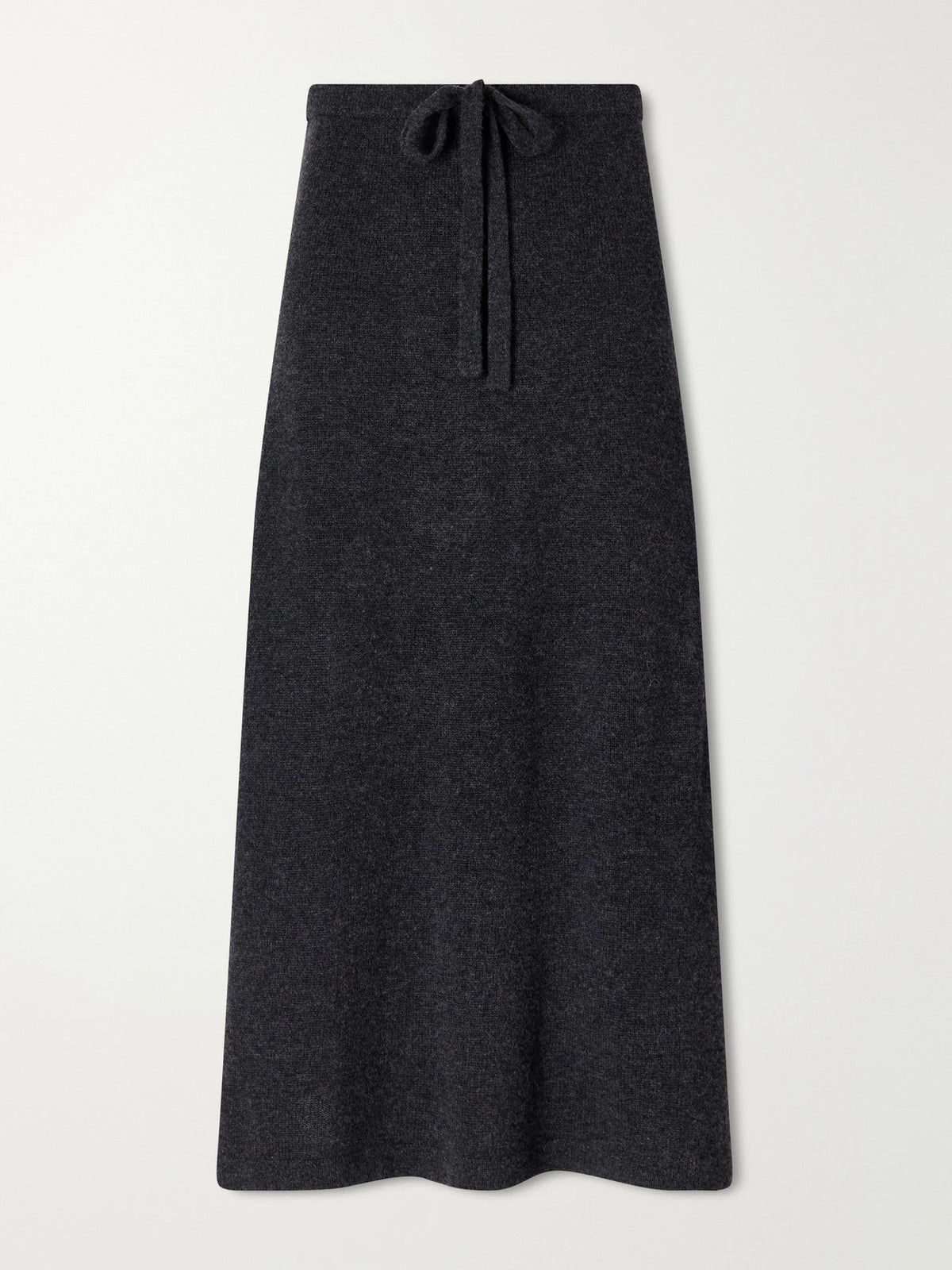 Allude Drawstring Wool And Cashmere-blend Knitted Midi Skirt