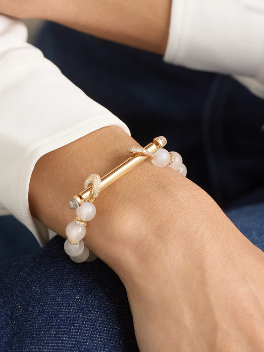 Image of Bracelets. Product name - Chakra 18-karat Gold Multi-stone Bracelet in Multi colour by brand - Ananya