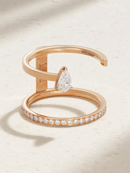 Serti Sur Vide 18-karat Rose Gold Diamond Ring