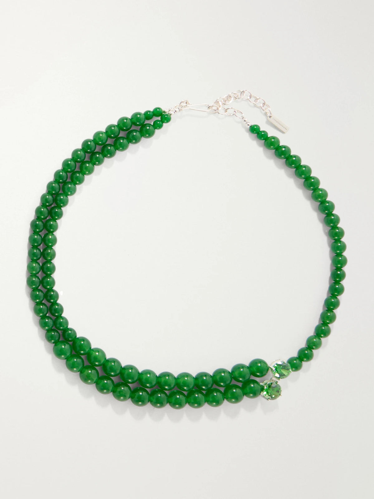 Completedworks The Light Of The Past Beaded Silver-plated Zirconia Necklace