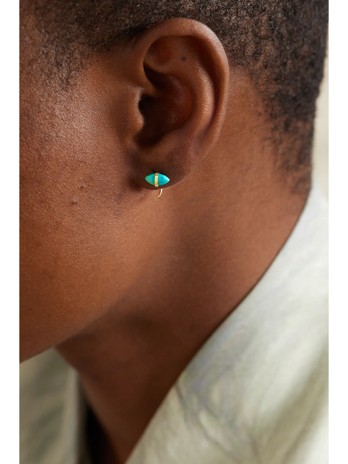 Image of Earrings. Product name - 14-karat Recycled Gold Turquoise Earrings in Multi colour by brand - Melissa Joy Manning