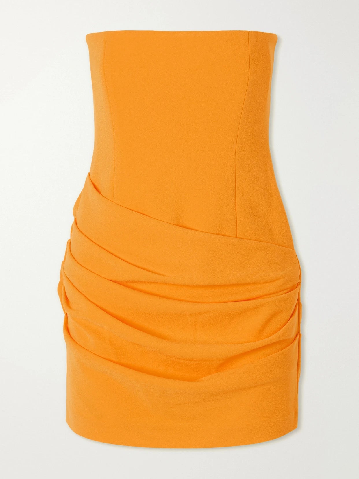 Strapless Draped Crepe Mini Dress
