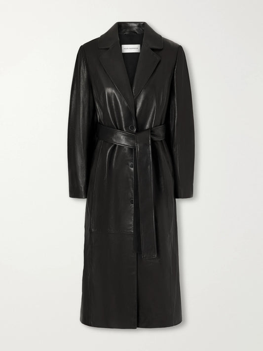 Nour Hammour Camden Belted Leather Coat