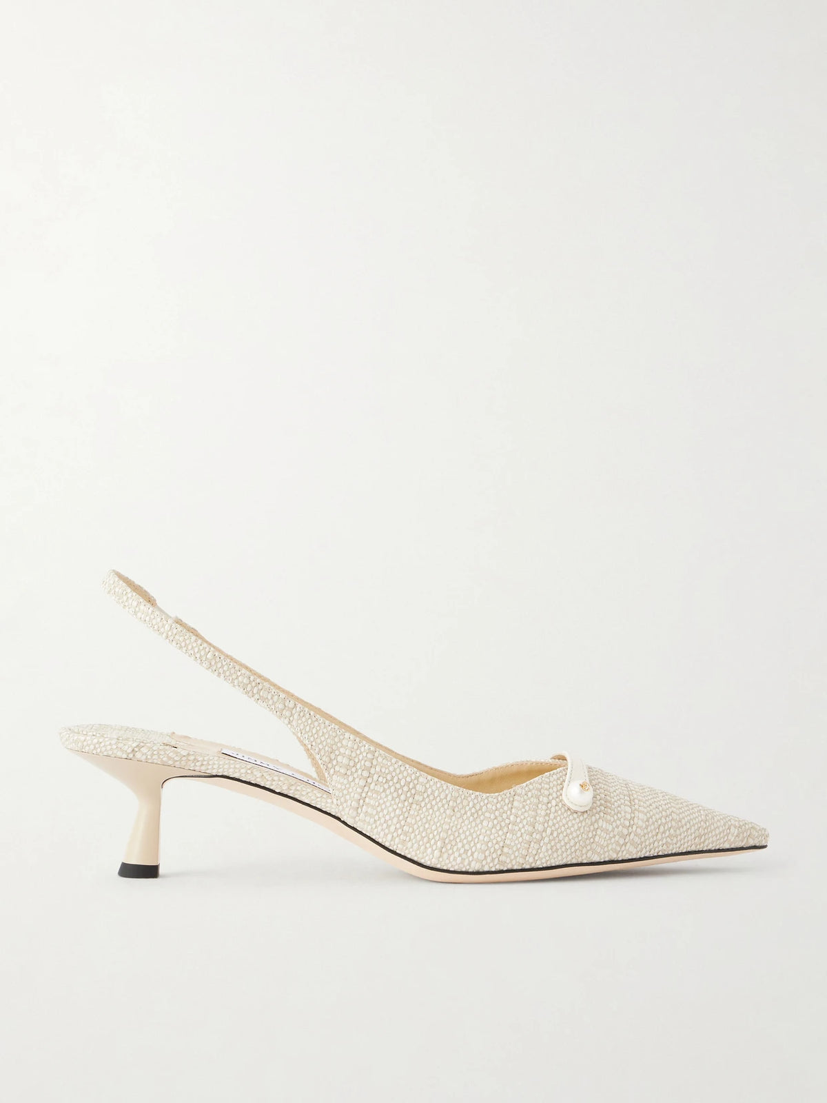 Amita 45 Pearl-embellished Slingback Pumps
