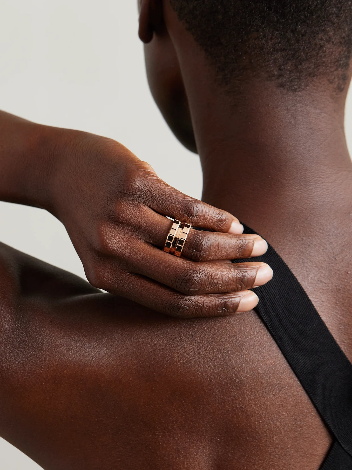 Image of Rings. Product name - Ice Cube 18-karat Rose Gold Ring in Multi colour by brand - Chopard