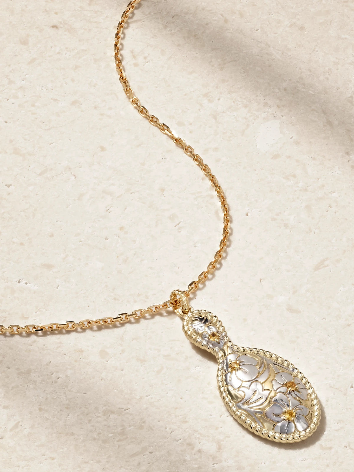 Joli Miroir 18-karat Yellow And White Gold Citrine Necklace